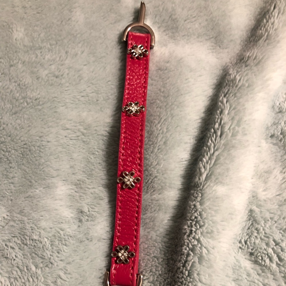 Pink leather bracelet